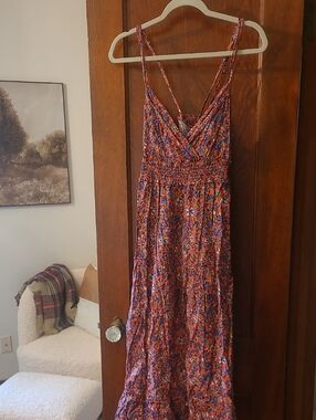 Bright Red Orange Maxi Dress